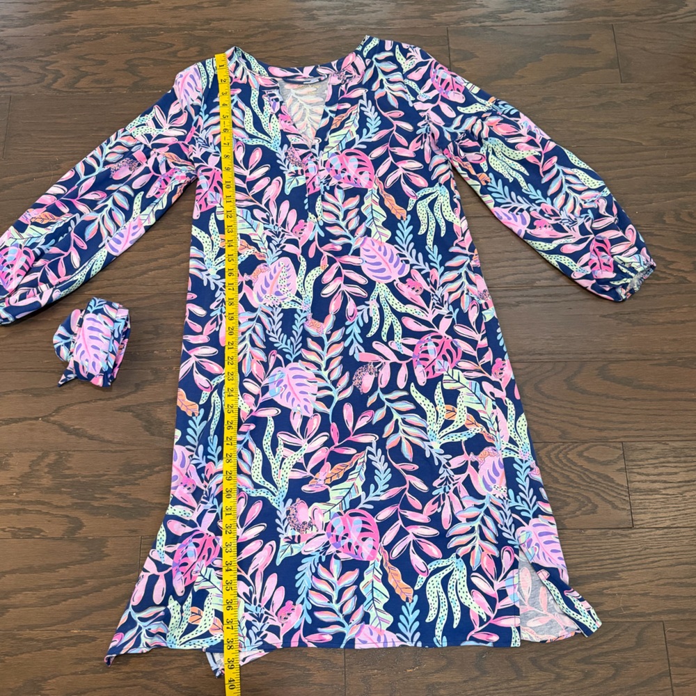 Pulitzer Kierna Dress You’ve Been Spotted Navy Tropical Size Medium - Picture 3 of 9